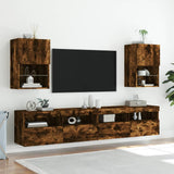 TV cabinet with LED lights smoked oak 40.5x30x60 cm