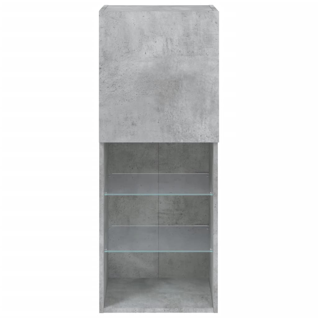 Meuble TV avec lumières LED gris béton 40,5x30x102 cm