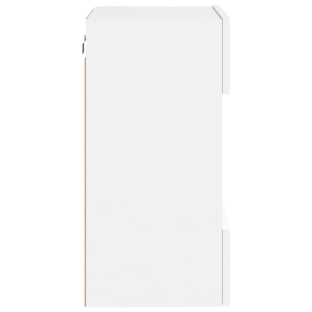 Meubles TV muraux avec lumières LED 2 pcs blanc 40x30x60,5 cm