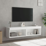 Meubles TV avec lumières LED 2 pcs blanc 60x30x30 cm