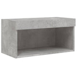 Meuble TV avec lumières LED gris béton 60x30x30 cm