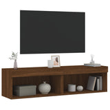 Meubles TV avec lumières LED 2 pcs chêne marron 60x30x30 cm