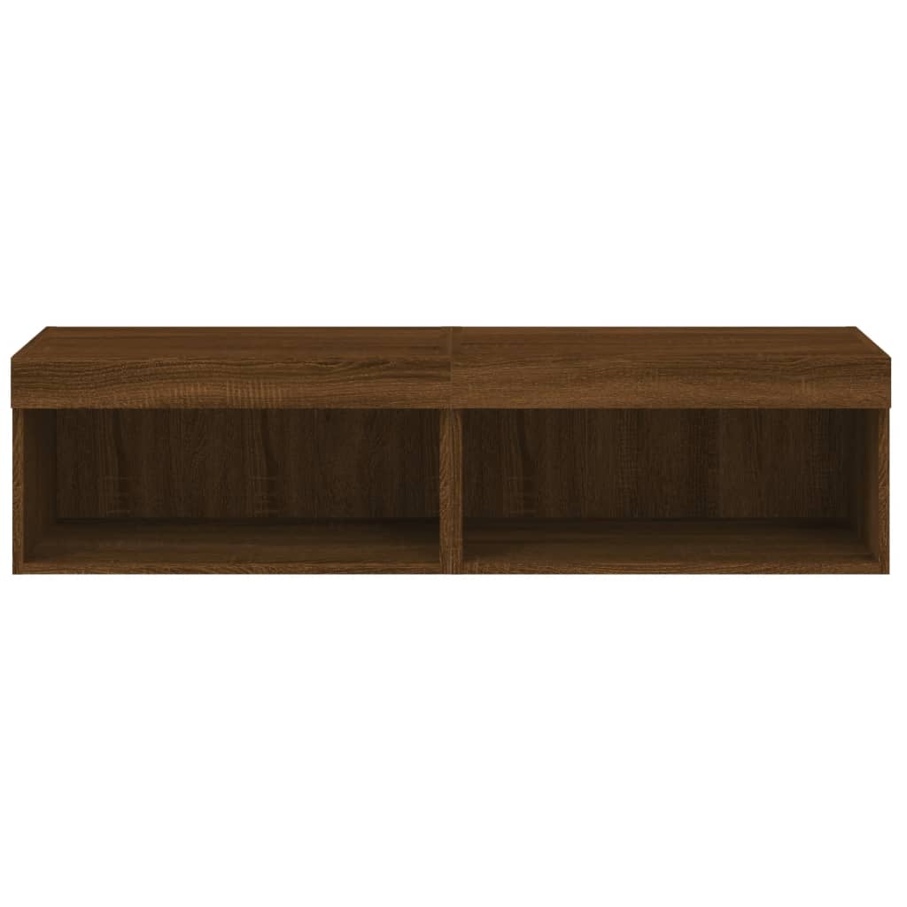 Meubles TV avec lumières LED 2 pcs chêne marron 60x30x30 cm