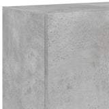 Meubles TV muraux et lumières LED 2pcs gris béton 60x35x41 cm