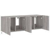 Meubles TV muraux et lumières LED 2pcs sonoma gris 60x35x41 cm