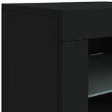 Sideboard mit LED-Leuchten schwarz 162x37x67 cm