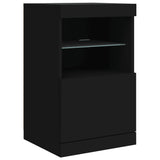 Sideboard with LED lights black 162x37x67 cm