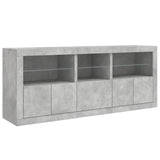 Sideboard mit betongrauen LED-Leuchten 162x37x67 cm