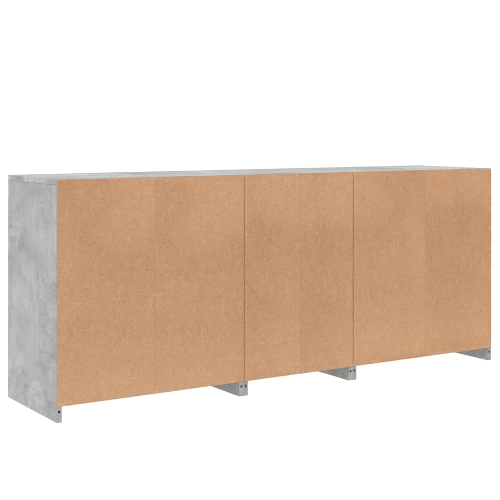 Sideboard mit betongrauen LED-Leuchten 162x37x67 cm