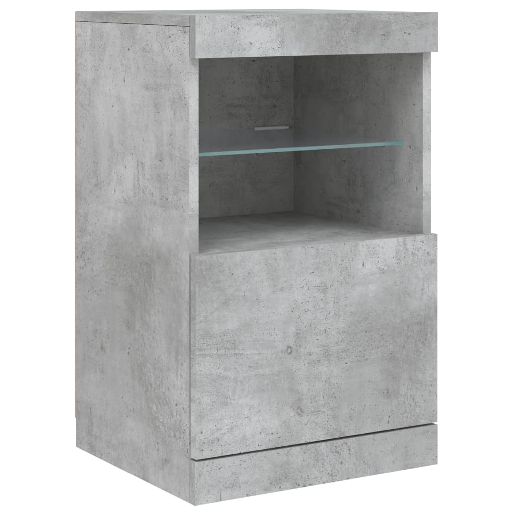 Sideboard mit betongrauen LED-Leuchten 162x37x67 cm