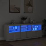 Buffet avec lumières LED blanc 181,5x37x67 cm