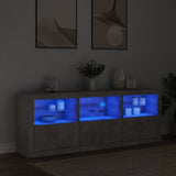 Sideboard with LED lights concrete gray 181.5x37x67 cm