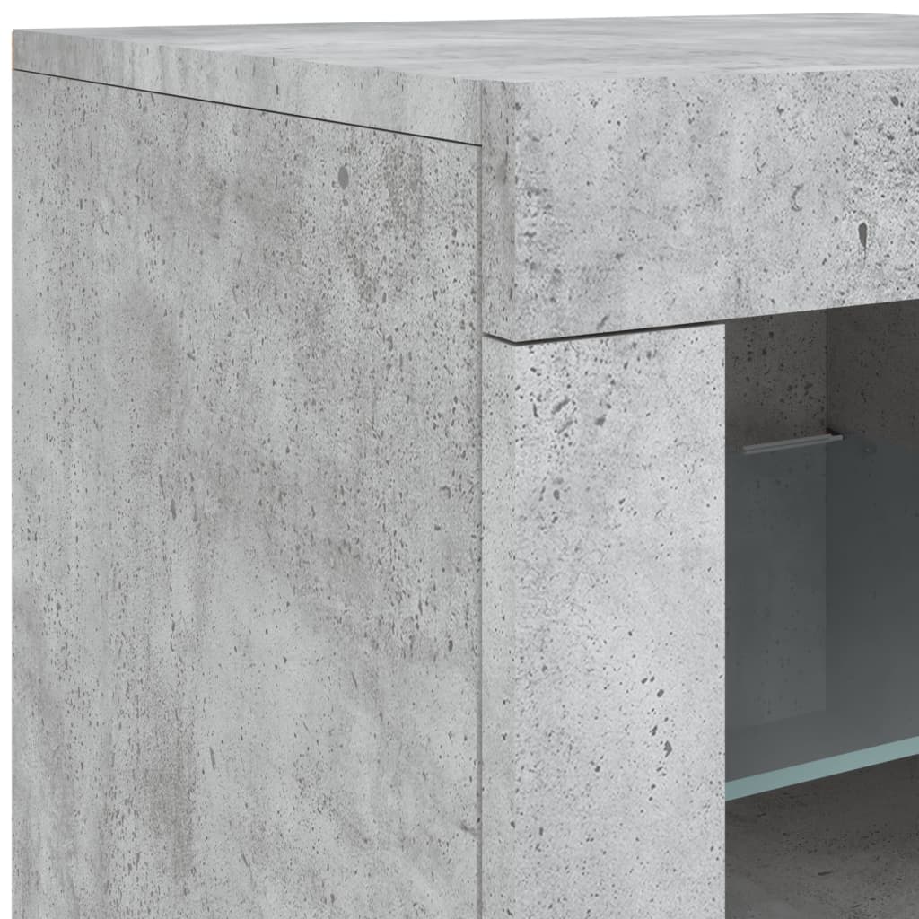 Buffet avec lumières LED gris béton 181,5x37x67 cm