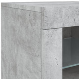 Buffet avec lumières LED gris béton 181,5x37x67 cm