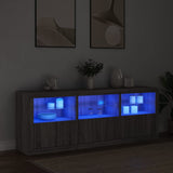 Buffet avec lumières LED sonoma gris 181,5x37x67 cm