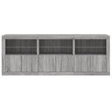 Buffet avec lumières LED sonoma gris 181,5x37x67 cm