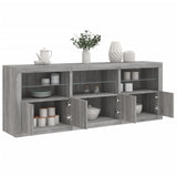 Buffet avec lumières LED sonoma gris 181,5x37x67 cm