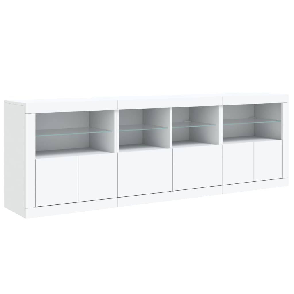 Sideboard mit weißen LED-Leuchten 202x37x67 cm