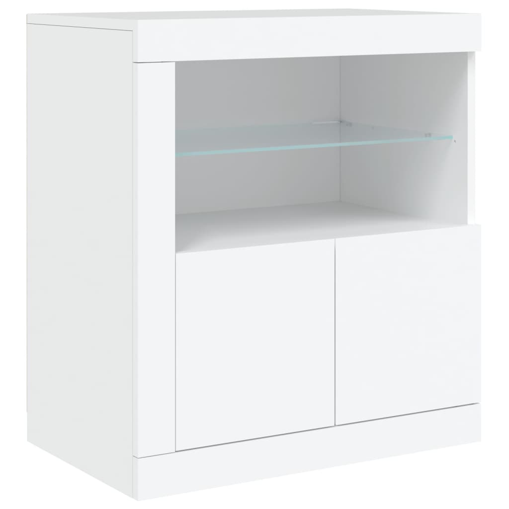 Sideboard mit weißen LED-Leuchten 202x37x67 cm