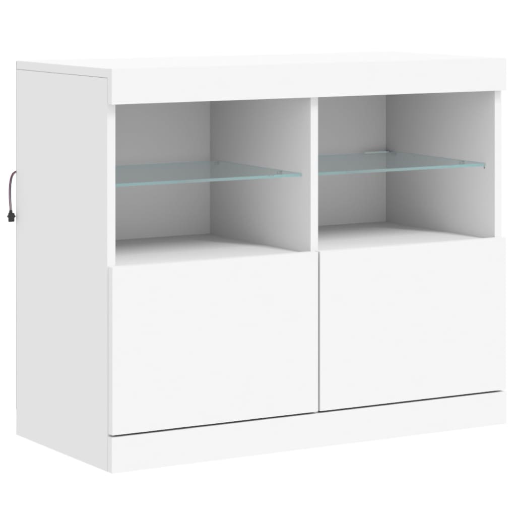 Sideboard mit weißen LED-Leuchten 202x37x67 cm