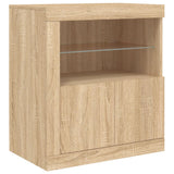 Sideboard with LED lights sonoma oak 202x37x67 cm