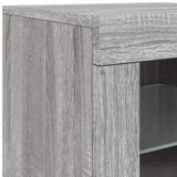 Buffet avec lumières LED sonoma gris 202x37x67 cm