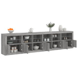 Buffet avec lumières LED sonoma gris 283x37x67 cm