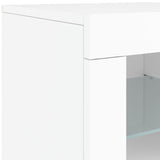 Sideboard with white LED lights 283x37x67 cm