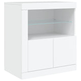 Sideboard with white LED lights 283x37x67 cm