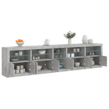 Buffet avec lumières LED gris béton 283x37x67 cm