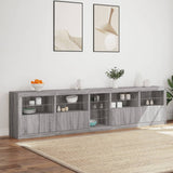 Buffet avec lumières LED sonoma gris 283x37x67 cm