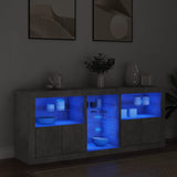 Buffet avec lumières LED gris béton 162x37x67 cm