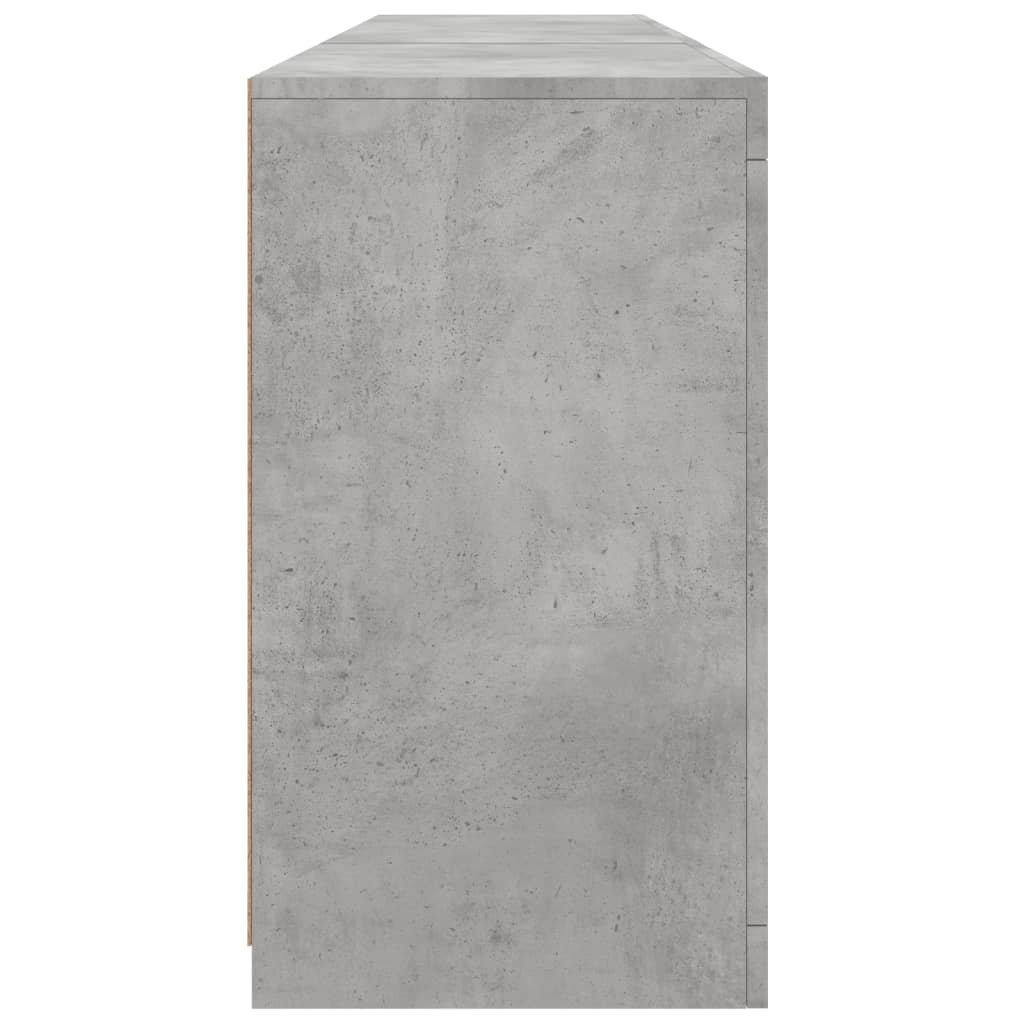 Buffet avec lumières LED gris béton 162x37x67 cm