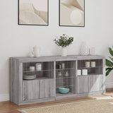 Sideboard mit LED-Leuchten Sonomagrau 162x37x67 cm