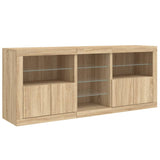 Sideboard with LED lights sonoma oak 181.5x37x67 cm