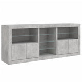 Buffet avec lumières LED gris béton 181,5x37x67 cm