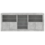 Buffet avec lumières LED gris béton 181,5x37x67 cm