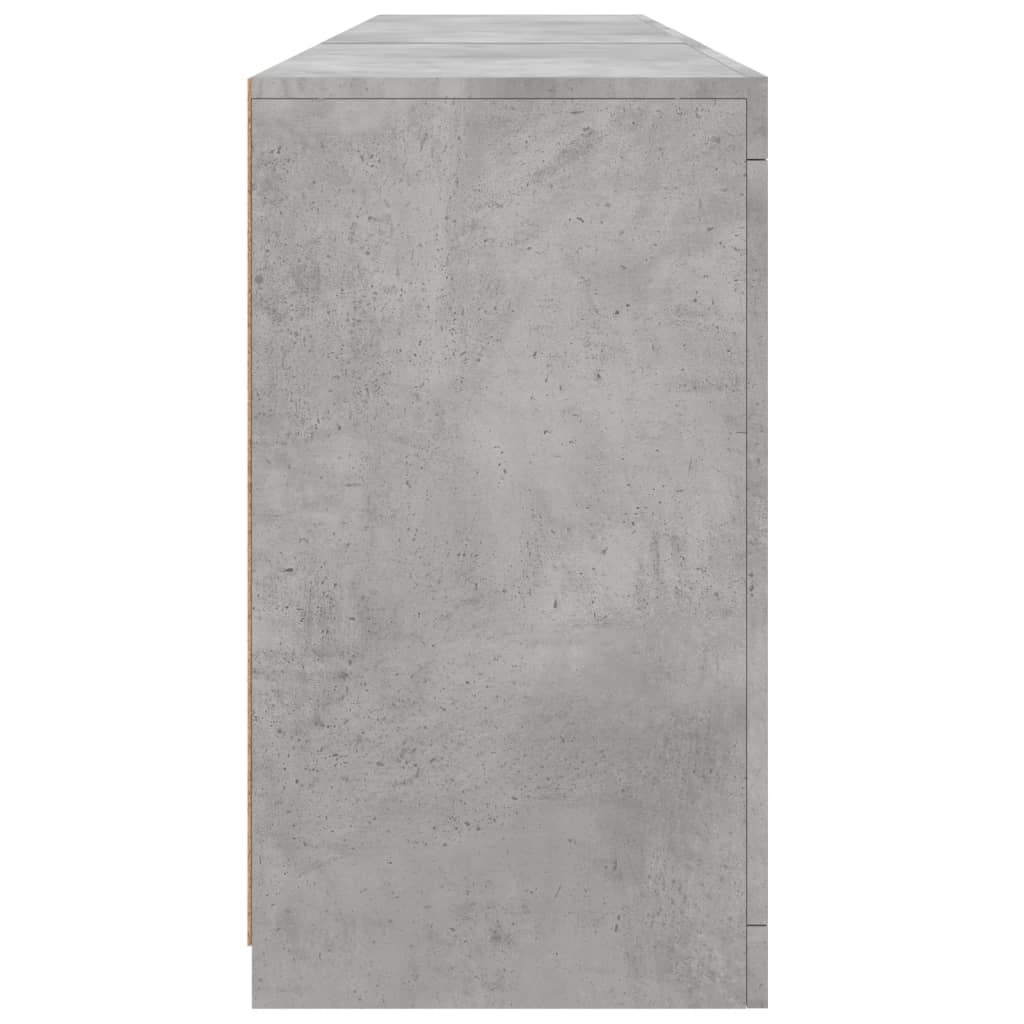 Buffet avec lumières LED gris béton 181,5x37x67 cm