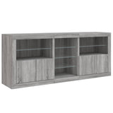 Buffet avec lumières LED sonoma gris 181,5x37x67 cm