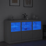 Sideboard mit weißen LED-Leuchten 123x37x67 cm