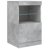 Buffet avec lumières LED gris béton 123x37x67 cm