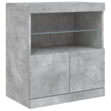 Buffet avec lumières LED gris béton 142,5x37x67 cm