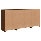 Sideboard mit LED-Leuchten, braune Eiche, 142,5 x 37 x 67 cm