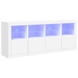 Sideboard mit weißen LED-Leuchten 163x37x67 cm