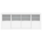 Sideboard with white LED lights 163x37x67 cm