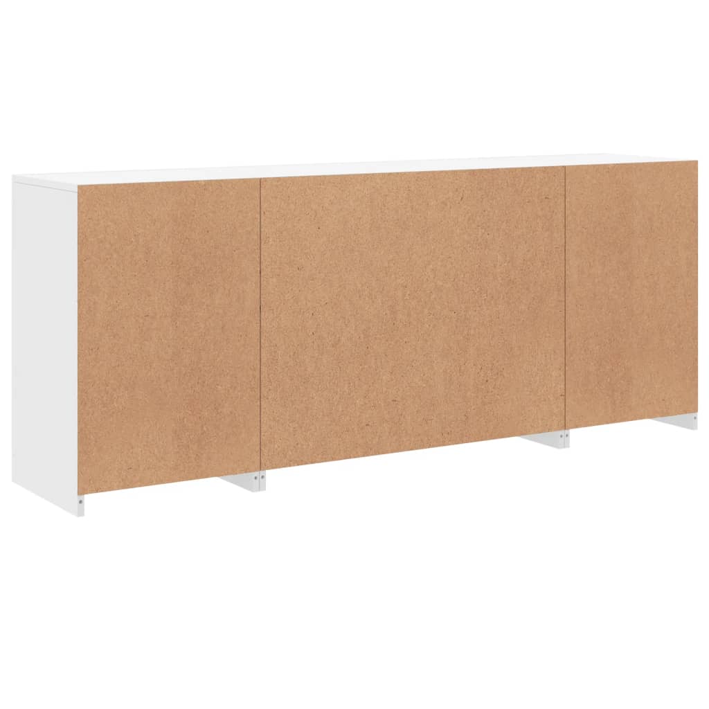 Sideboard with white LED lights 163x37x67 cm