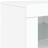 Sideboard with white LED lights 163x37x67 cm