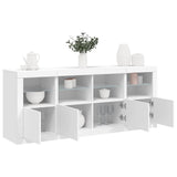 Sideboard with white LED lights 163x37x67 cm