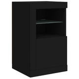 Sideboard with LED lights black 163x37x67 cm