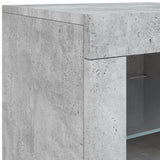 Buffet avec lumières LED gris béton 163x37x67 cm